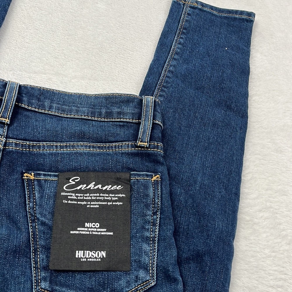 NEW Hudson 24, 0 Enhance Nico Super Skinny Dark Blue Denim Jeans